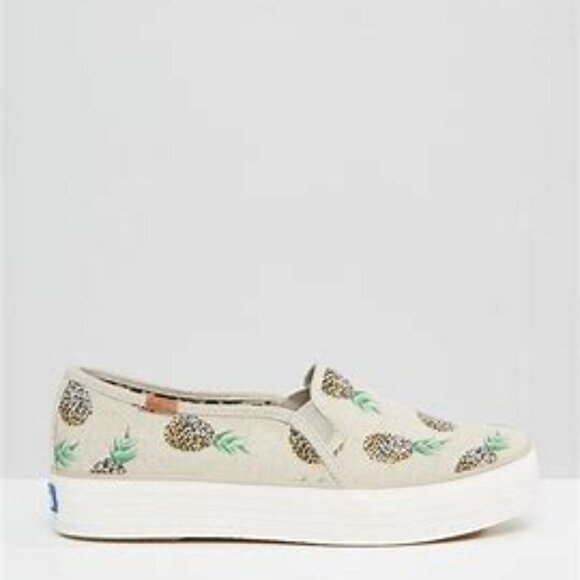 Keds $60 Trip Deck Natural Slip On Pineapple Sz 11 NIB! - Picture 4 of 4